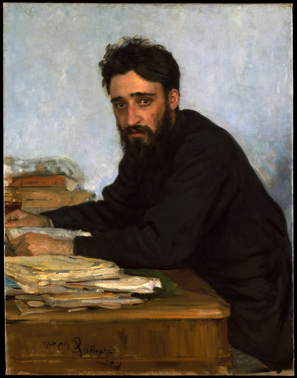 Retrato do autor Vsevolod M. Garshin 1855-1888, 1880s de Ilya Efimovich Repin