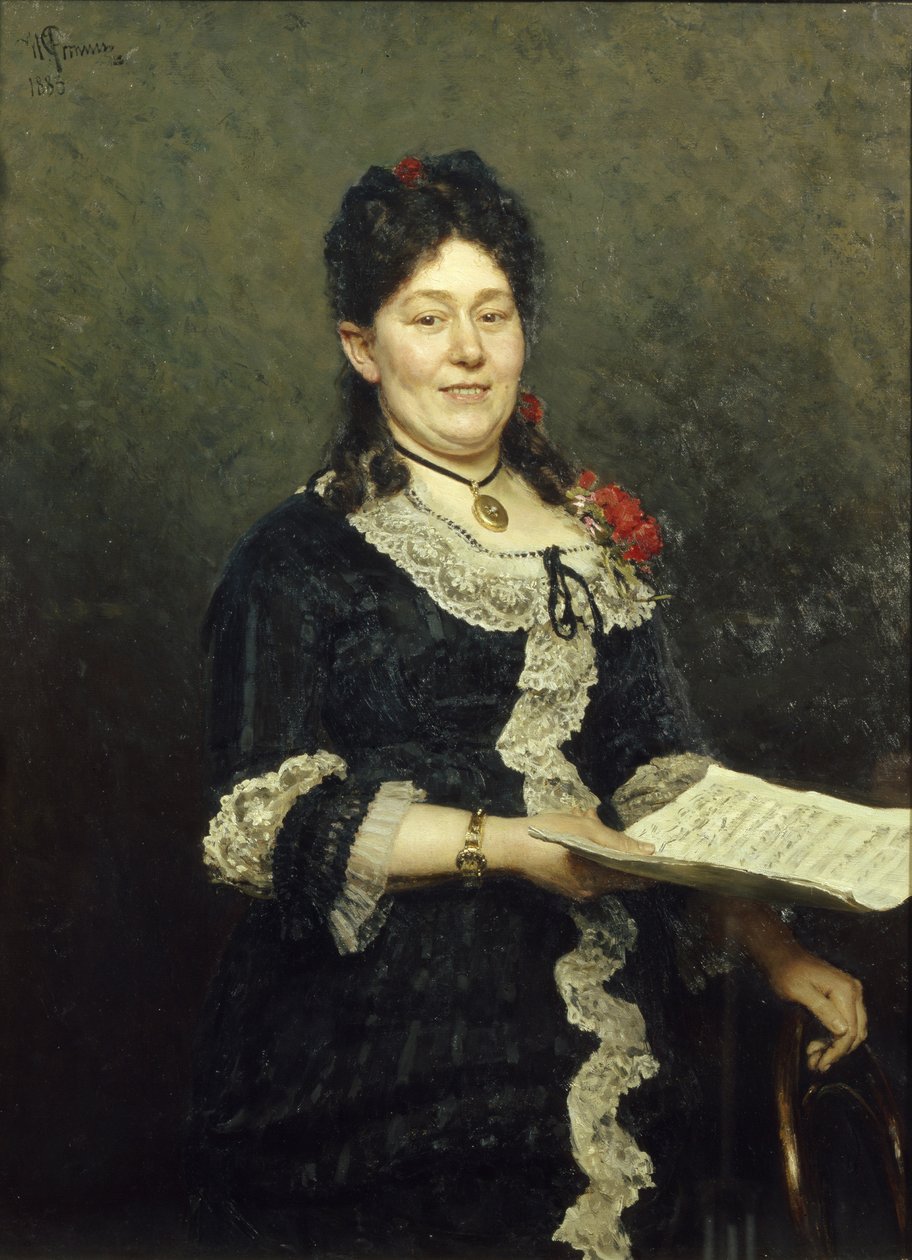 Retrato da cantora de ópera Alexandra Molas 1845-1929, 1883 de Ilya Efimovich Repin