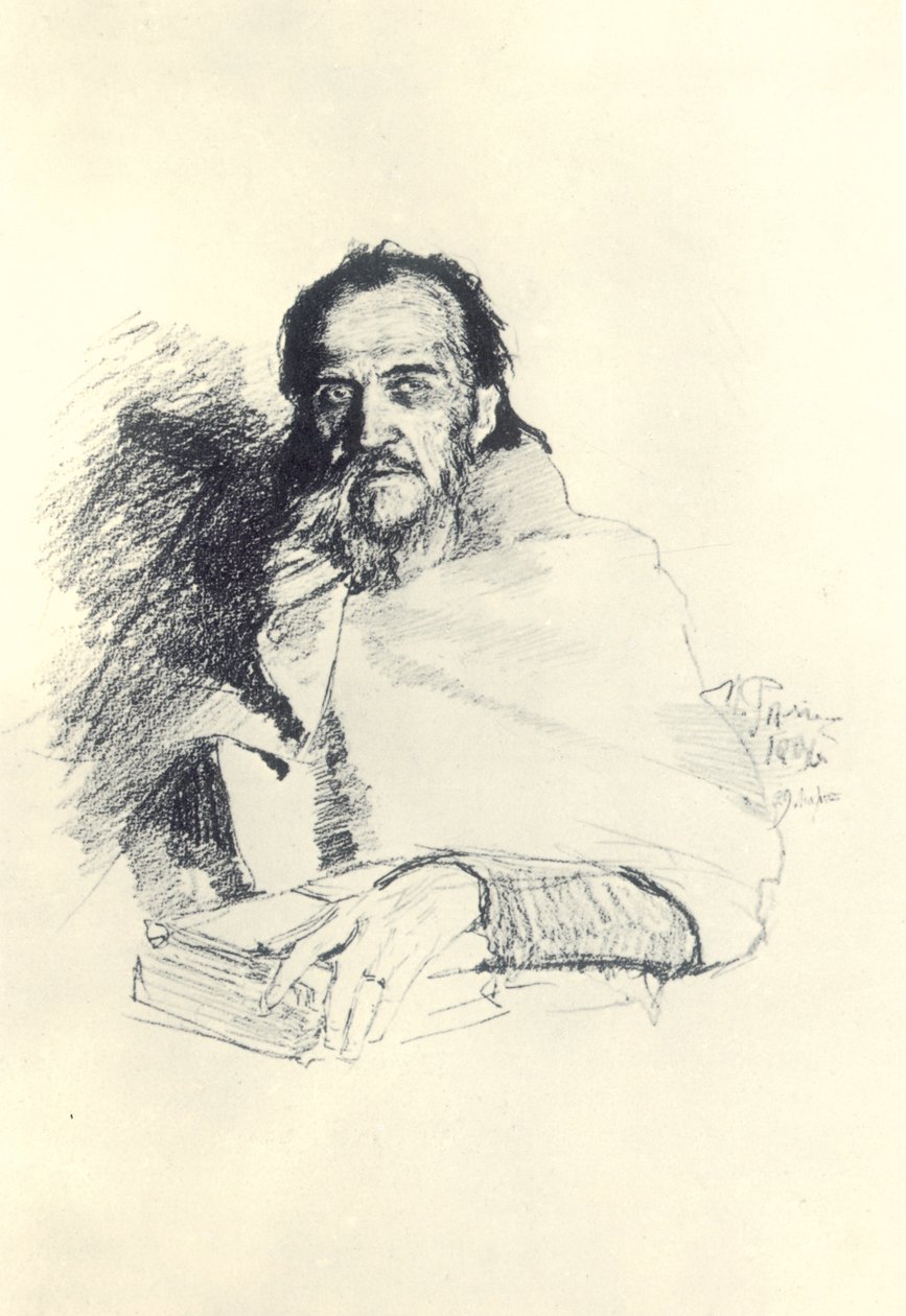 Retrato do poeta Yakov Polonsky 1820-1898, 1896 de Ilya Efimovich Repin