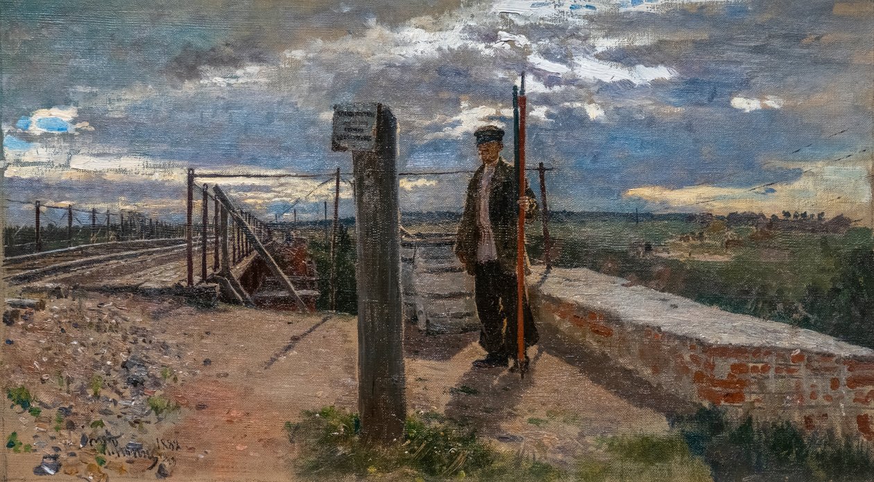 TRABALHADOR FERROVIÁRIO EM KHOTKOVO de Ilya Efimovich Repin
