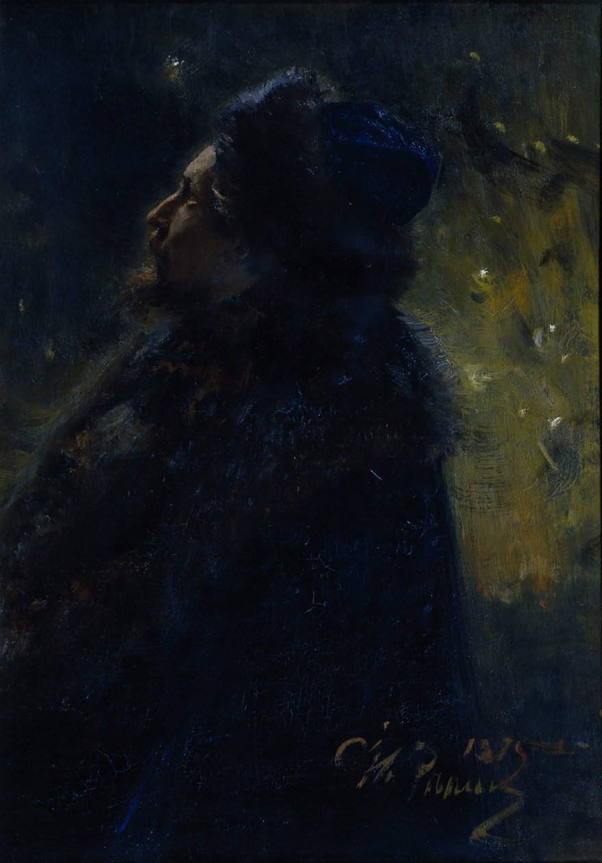 Sadko. Retrato do artista Viktor Vasnetsov 1848-1926, 1875 de Ilya Efimovich Repin