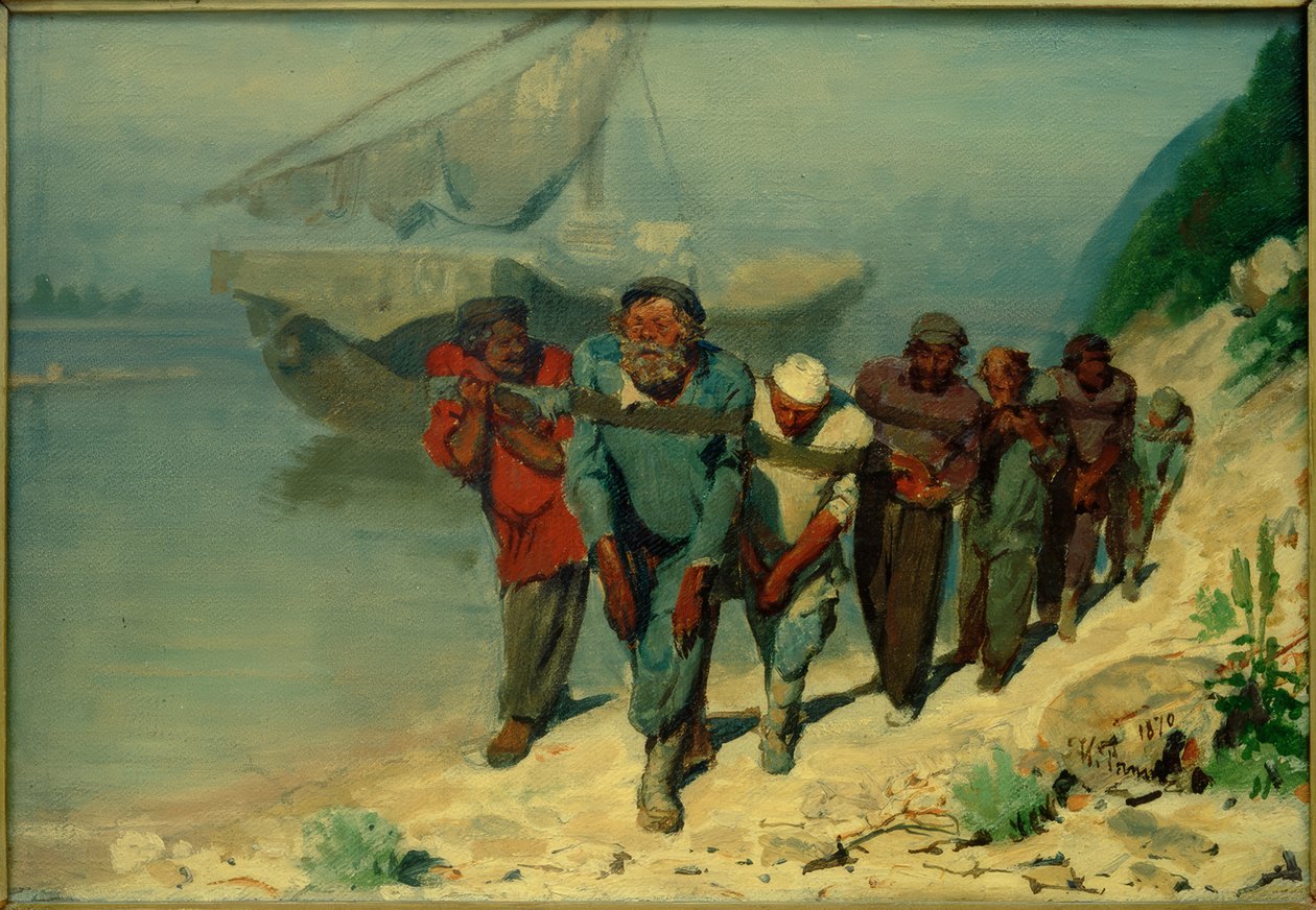 Estudo sobre Die Wolgatreidler de Ilya Efimovich Repin