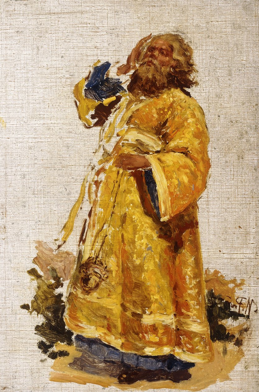 Estudo do diácono para a pintura "A procissão religiosa na província de Kursk" de Ilya Efimovich Repin