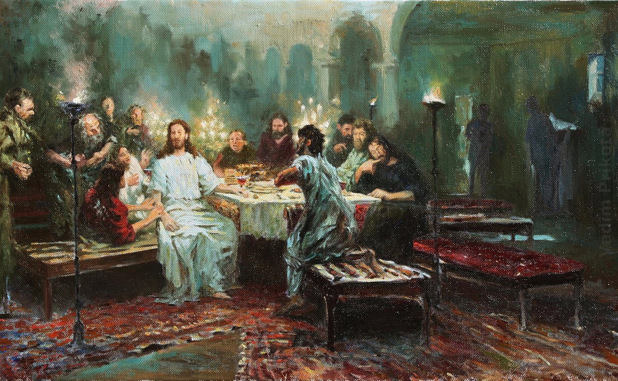 A Última Ceia por Repin, Ilya Yefimovich (1844-1930) de Ilya Efimovich Repin