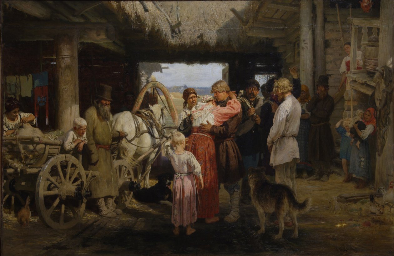 O Adeus do Recruta, 1879 de Ilya Efimovich Repin