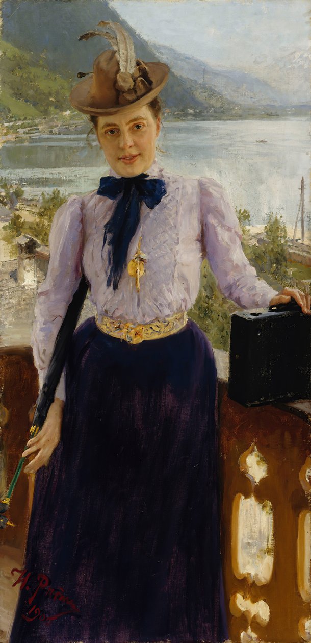 Retrato da autora Natalia Borísovna Nordman-Severova 1863-1914, 1900. de Ilya Efimovich Repin