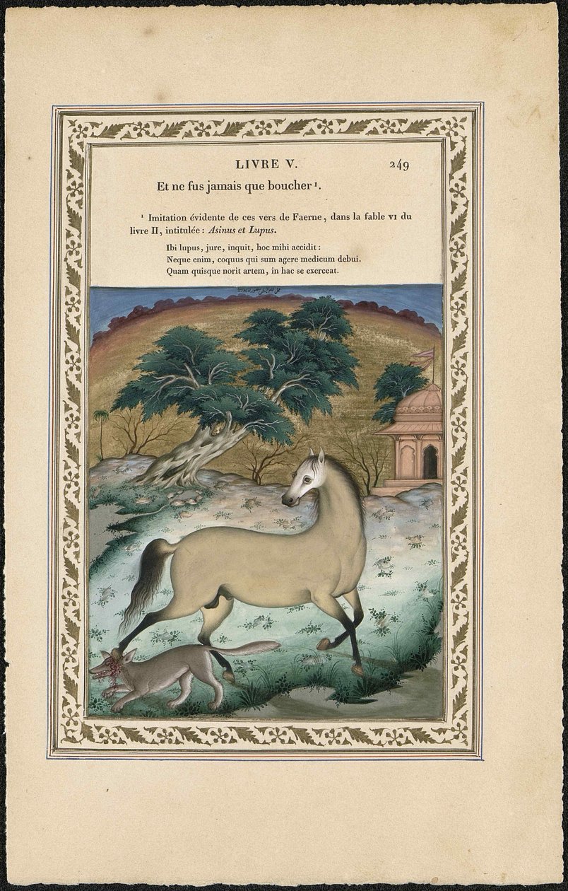 O cavalo e o lobo O cavalo e o lobo, 1837-1839. de Imam Bakhsh Lahori