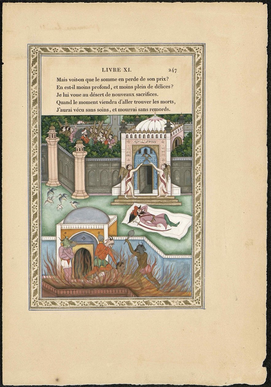 Songe dun habitant du Mogol O sonho dos Moguls, 1837-1839. de Imam Bakhsh Lahori