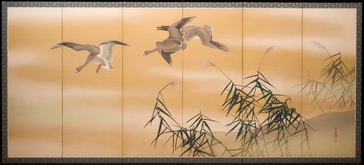 Juncos e gansos do rio de Imao Keinen