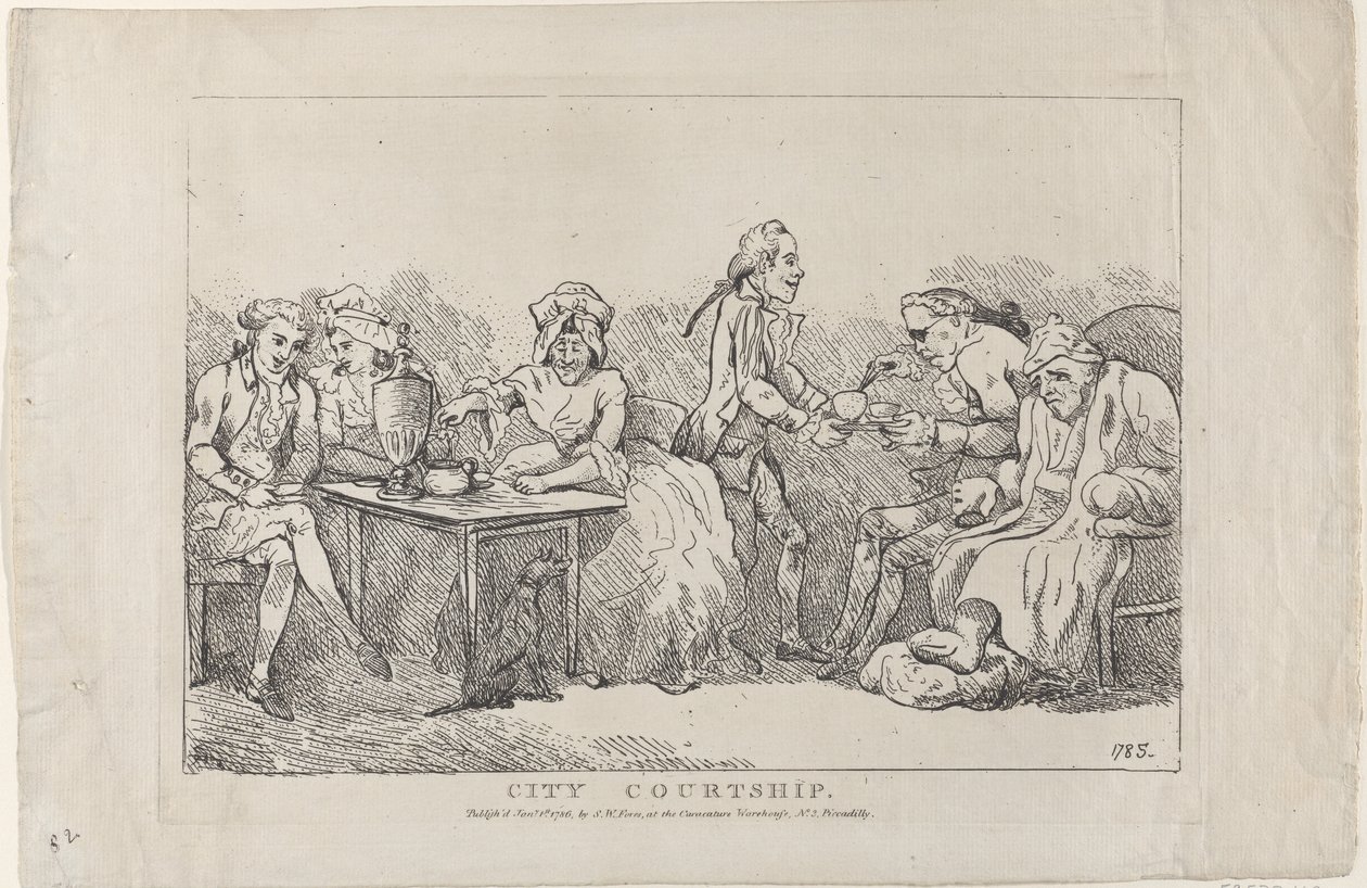Namoro da Cidade, 1786., 1786. de Imitator of Thomas Rowlandson.