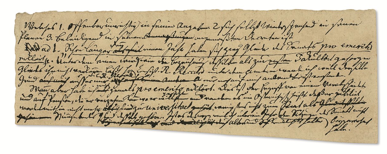 Manuscrito autógrafo, em alemão, notas sobre filosofia e a Universidade de Königsberg (caneta e tinta sobre papel) de Immanuel Kant