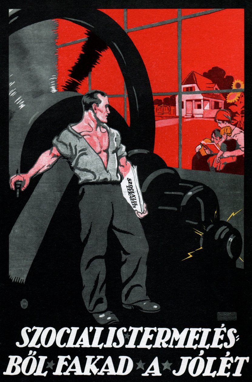 O bem-estar vem da produção socialista de Imre (1881 1940) Foeldes