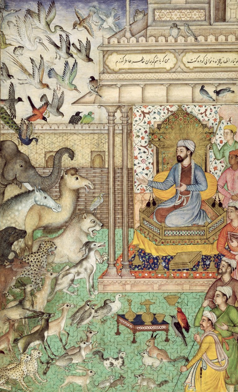 Em. 04, f.74r Rei Salomão e os animais, c.1595 de Indian School