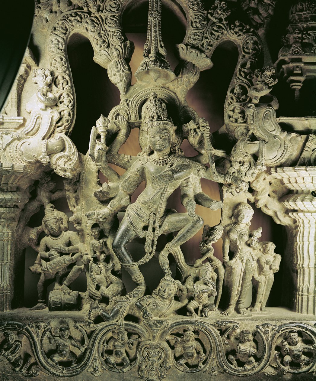 Lintel com Shiva Nataraja, dinastia Kakatiya de Indian School