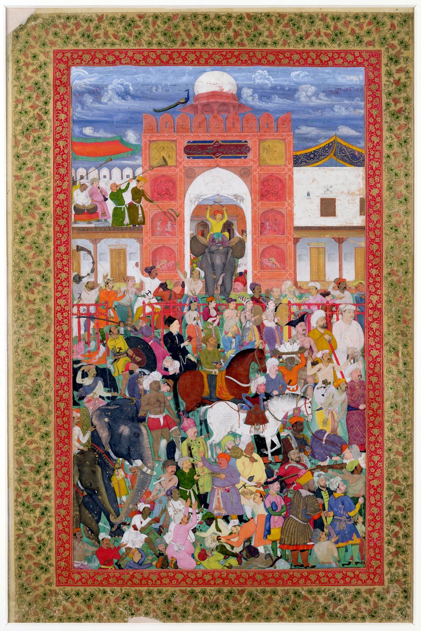 E-14 fol.21a Festividades por ocasião da coroação do imperador Djahangir (1569-1627) 1605 de Indian School