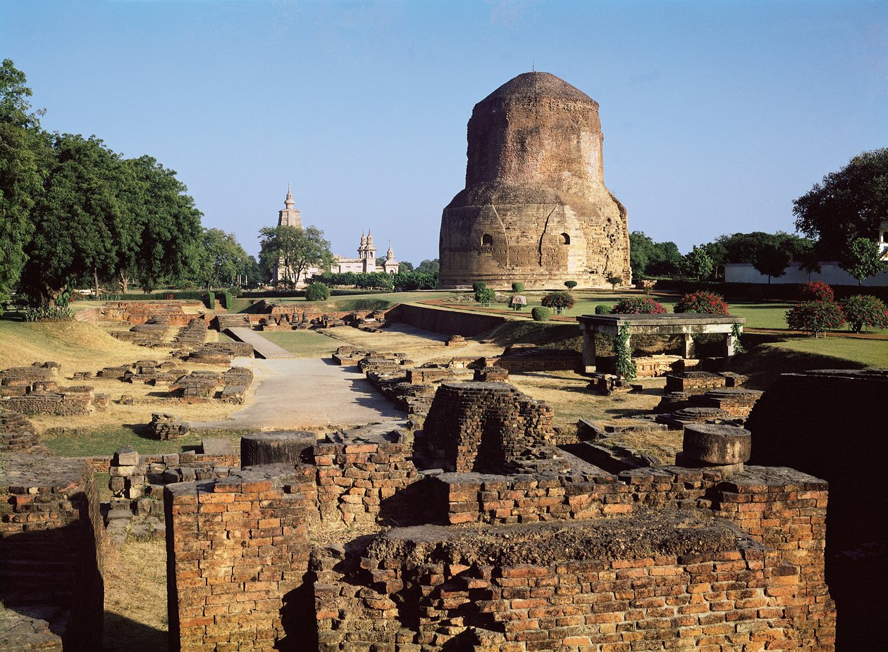 A stupa de Dhamekh, c.500 dC de Indian School