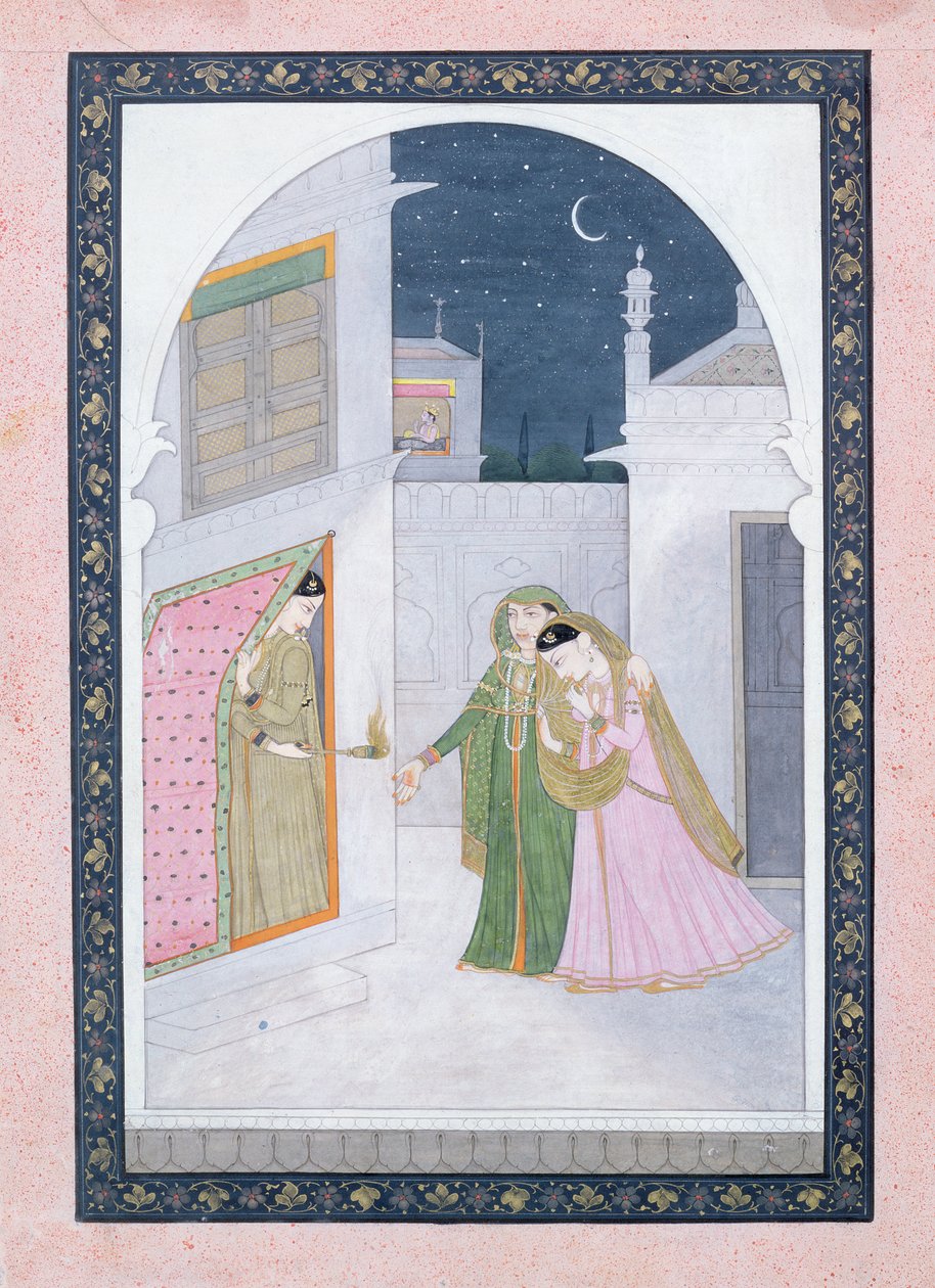 A Noiva Tímida, Kangra, c.1820 de Indian School