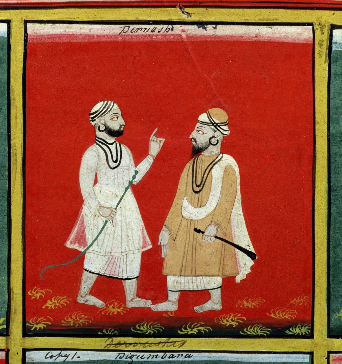 Dois Dervishes, Mendicants religiosos, Udaipur, c.1810-20 de Indian School