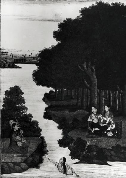 Mulheres, em, um, paisagem de Indian School