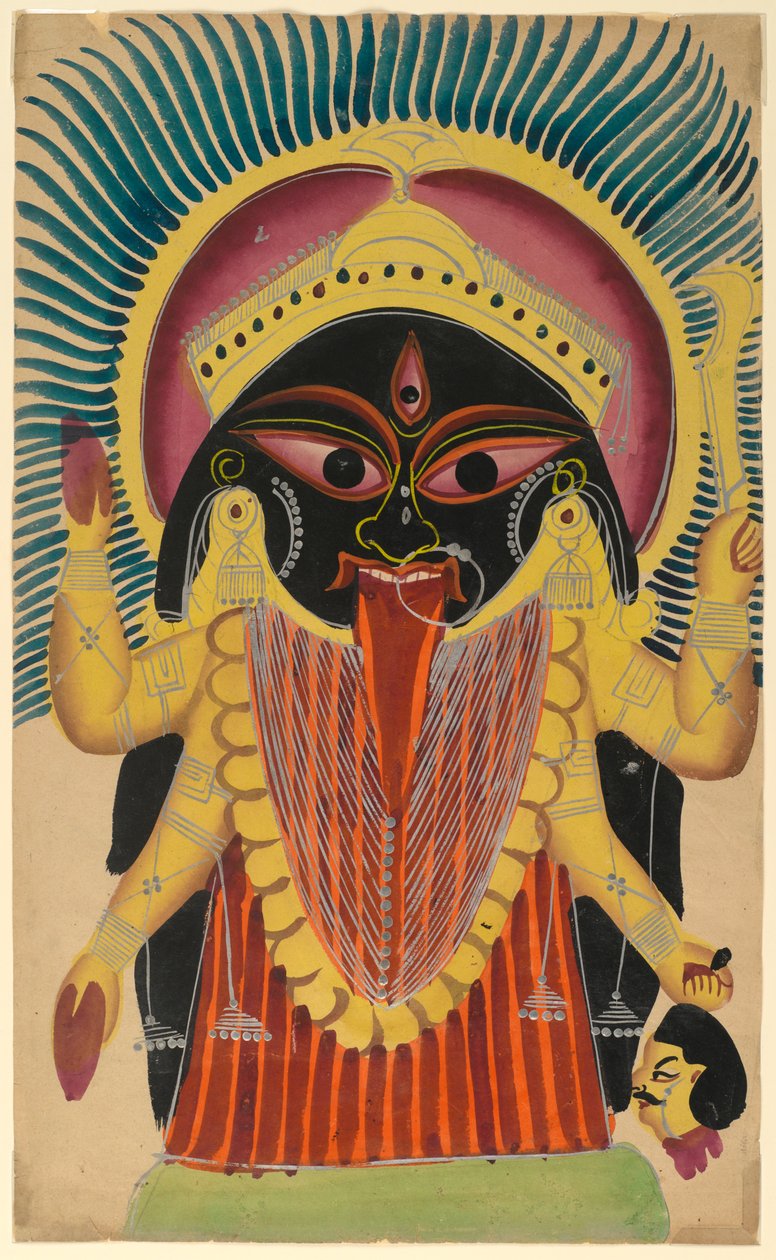Kali, final do século XIX e início do século XX (wc em papel com detalhes em lata polida) de Indian School