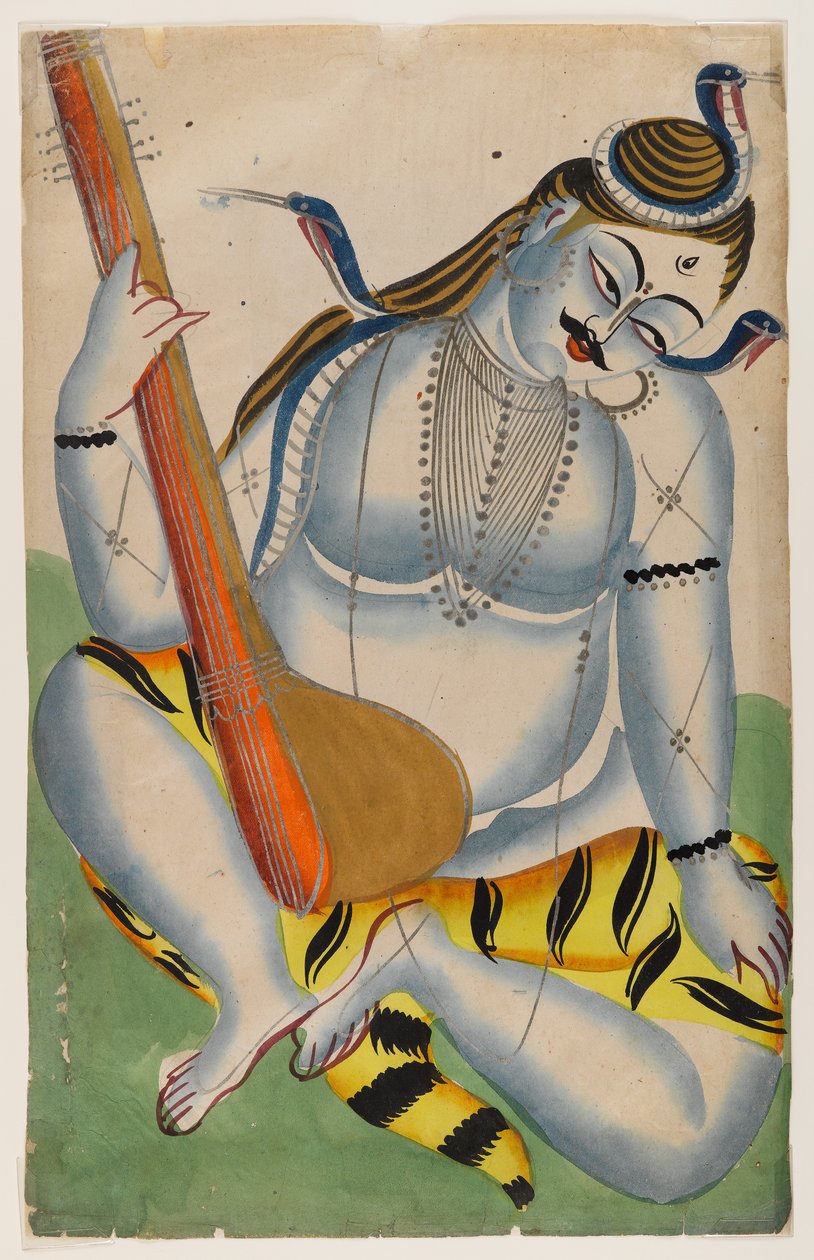 Shiva, Senhor da Música, final do século 19 - início do século 20 (wc em lata) de Indian School
