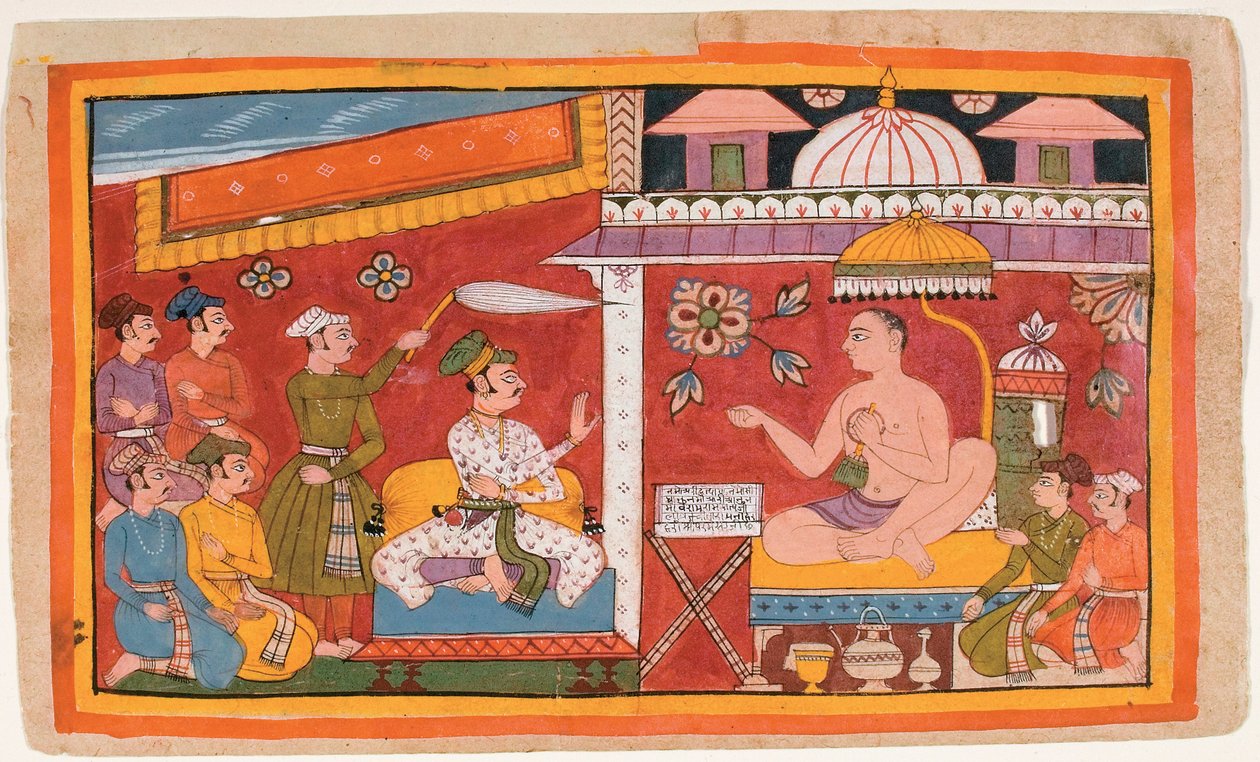 Um professor Jain recebe um príncipe e a sua comitiva de Indian School