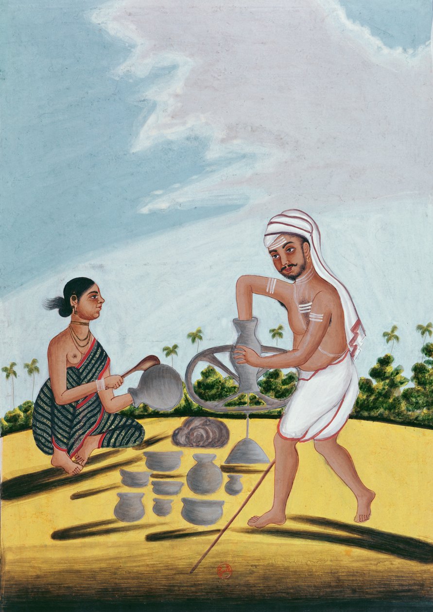 Um oleiro no trabalho de Indian School