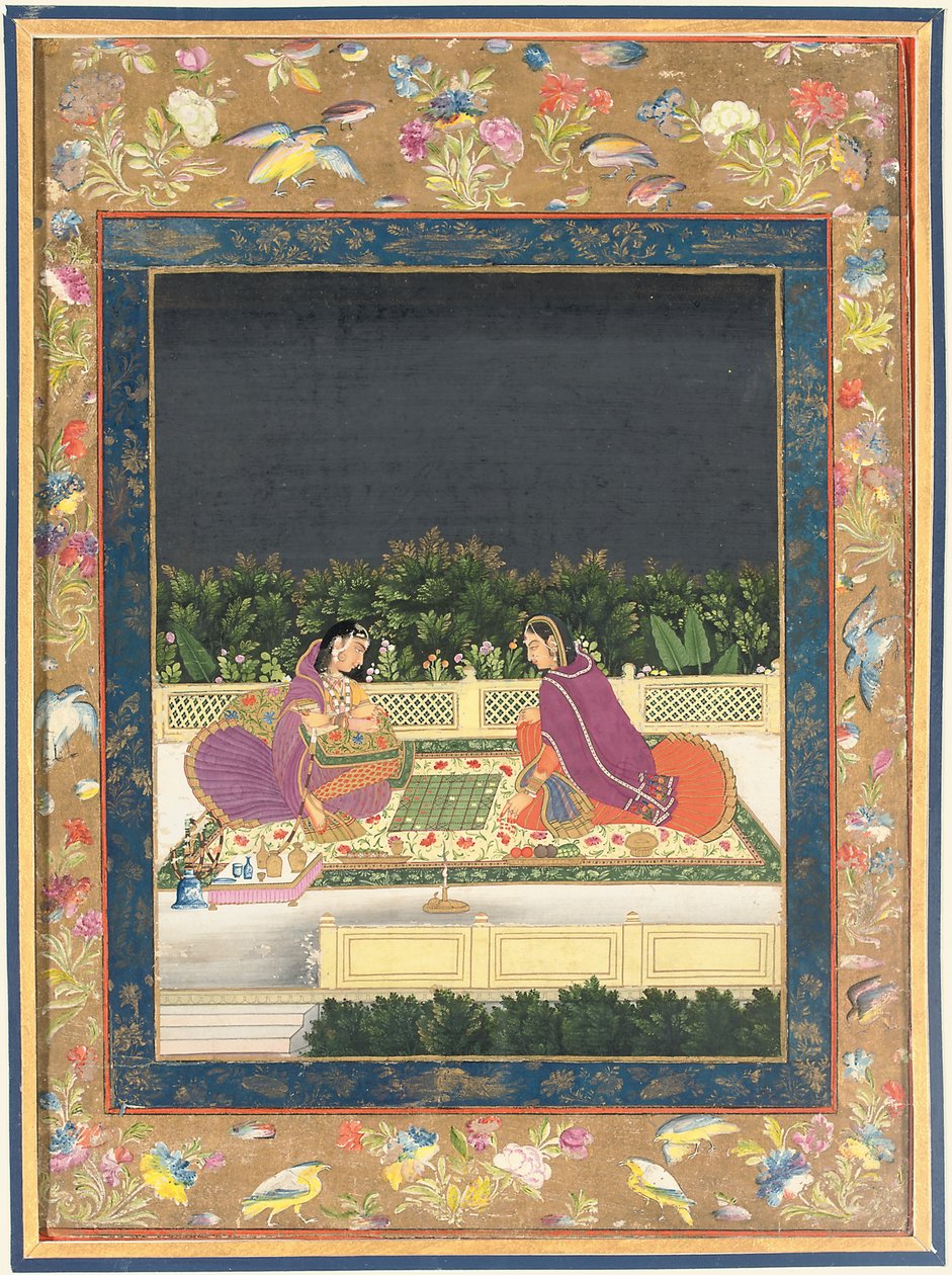 Um jogo de xadrez, Mughal India, segunda metade do século XVIII de Indian School