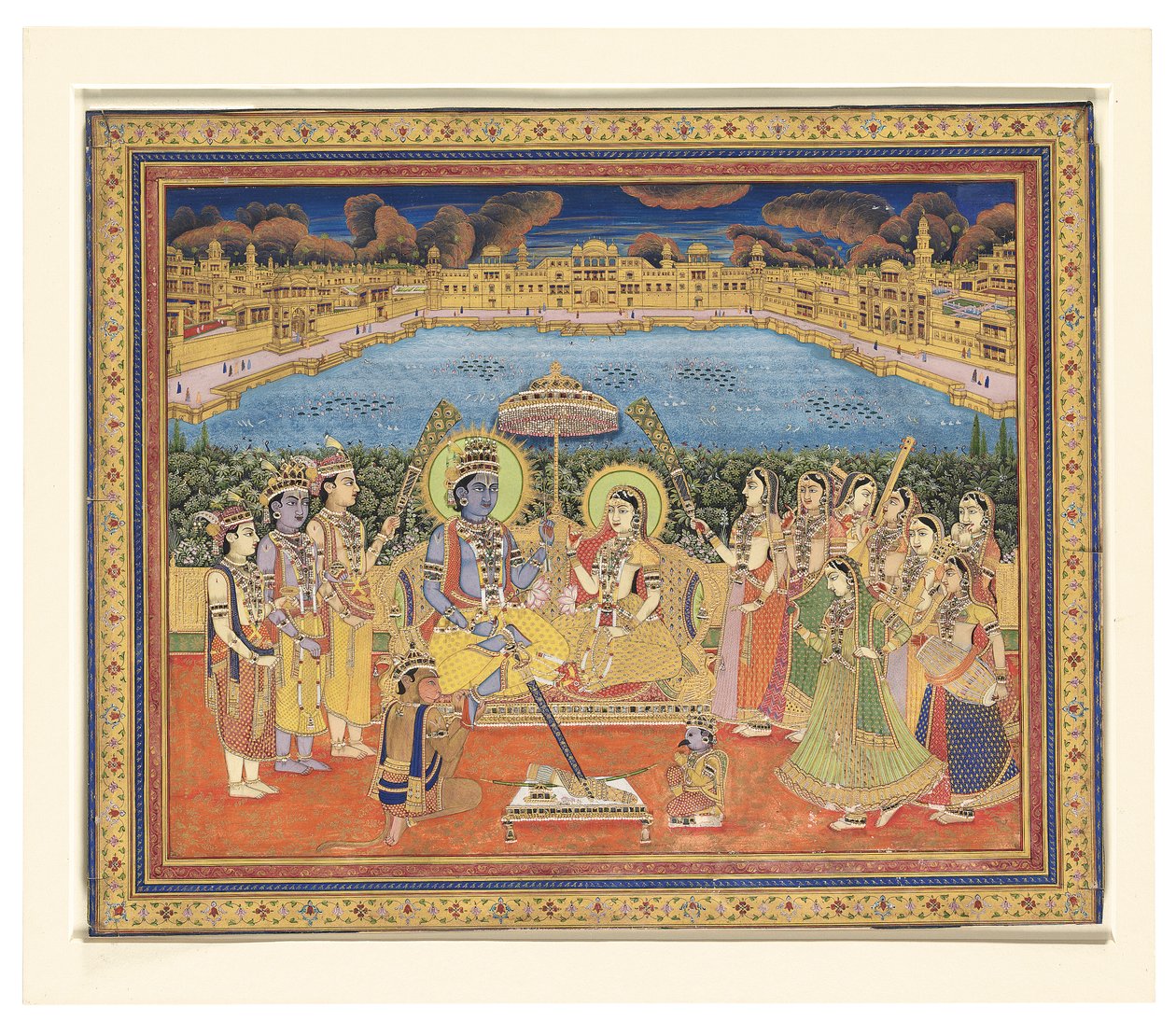 Uma pintura de Rama e Sita, Índia, Jaipur, c.1800 de Indian School