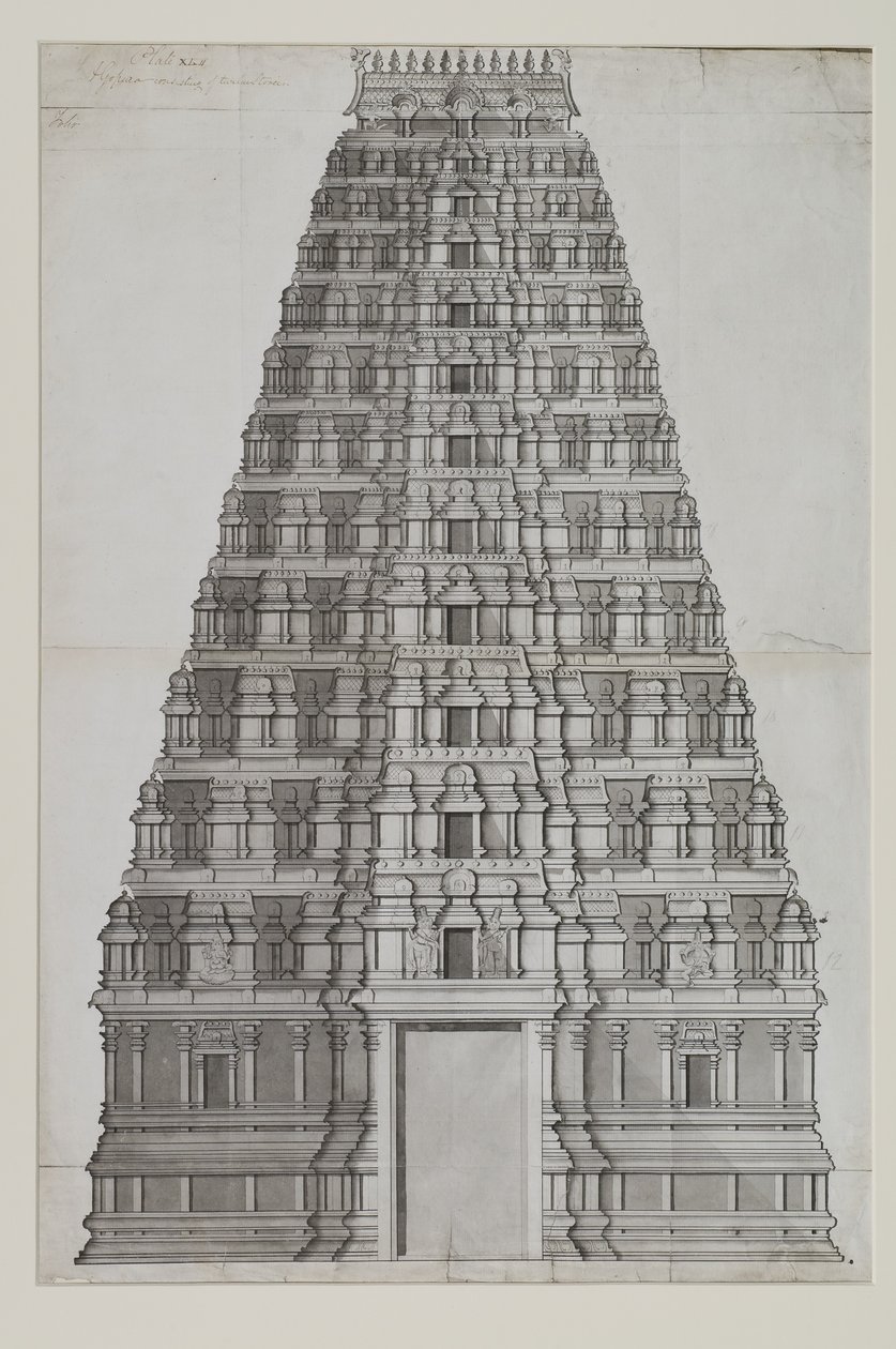 Um gopuram de doze andares de Indian School