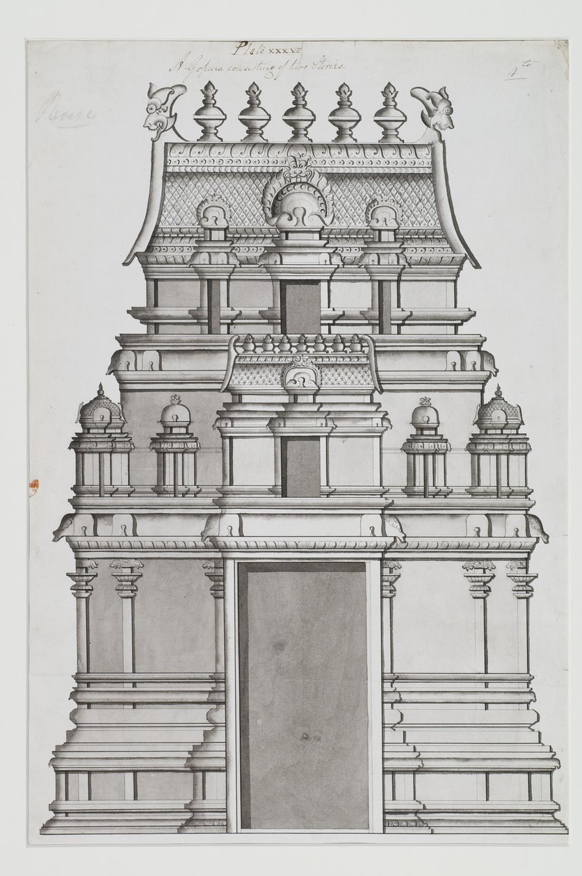 Um gopuram de dois andares de Indian School