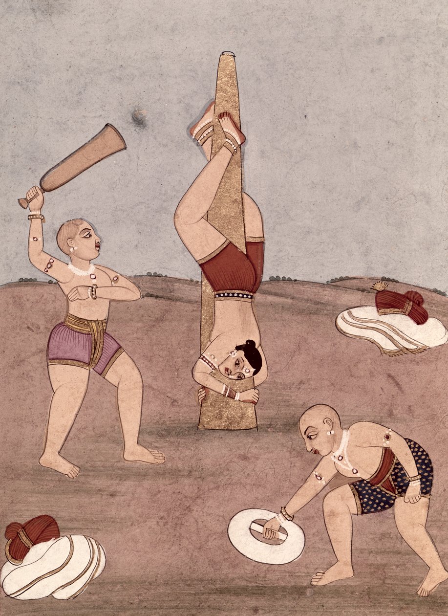 Acrobatas realizando proezas físicas de Indian School