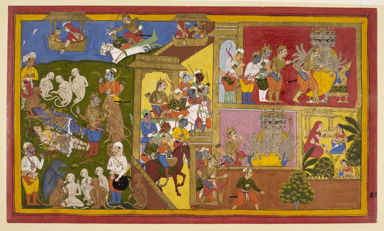 Adicionar.15297(1), f.34 Sahibdin e oficina, Rama e Lakshmana Bound, do 