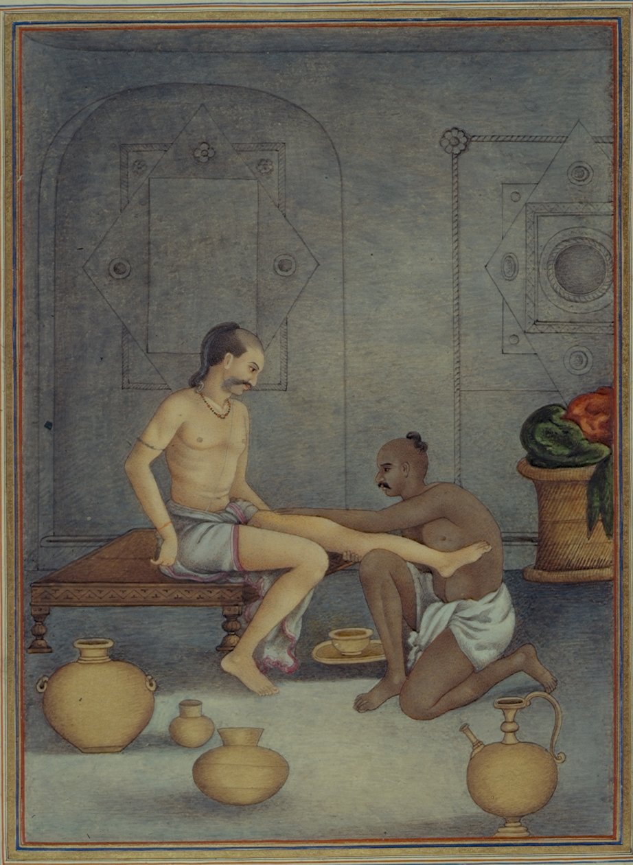 Adicionar 27255 fol.208v A Man with his Ghulam Servant, de 