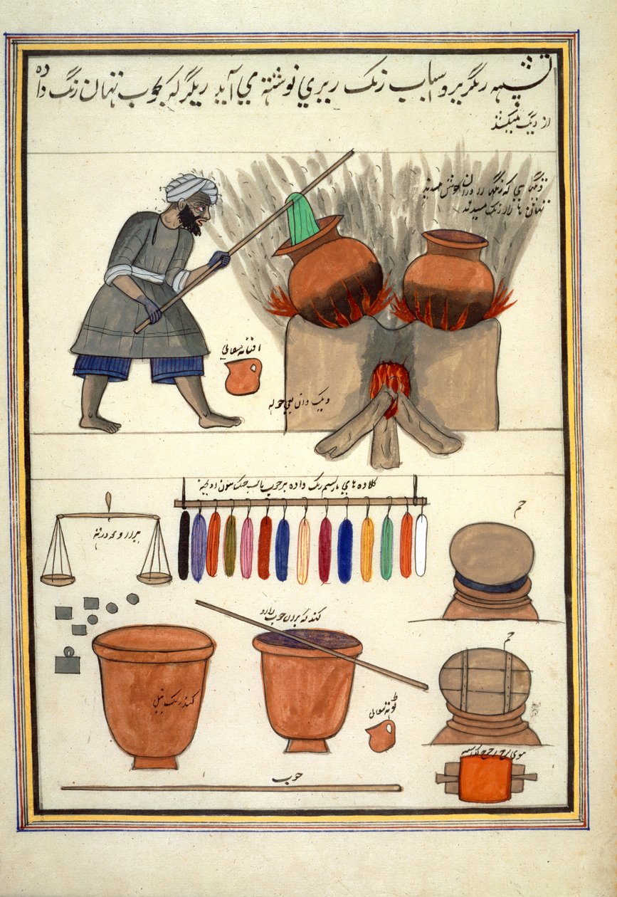 Álbum do comércio de Caxemira, c.1860 (aguarela sobre papel) de Indian School