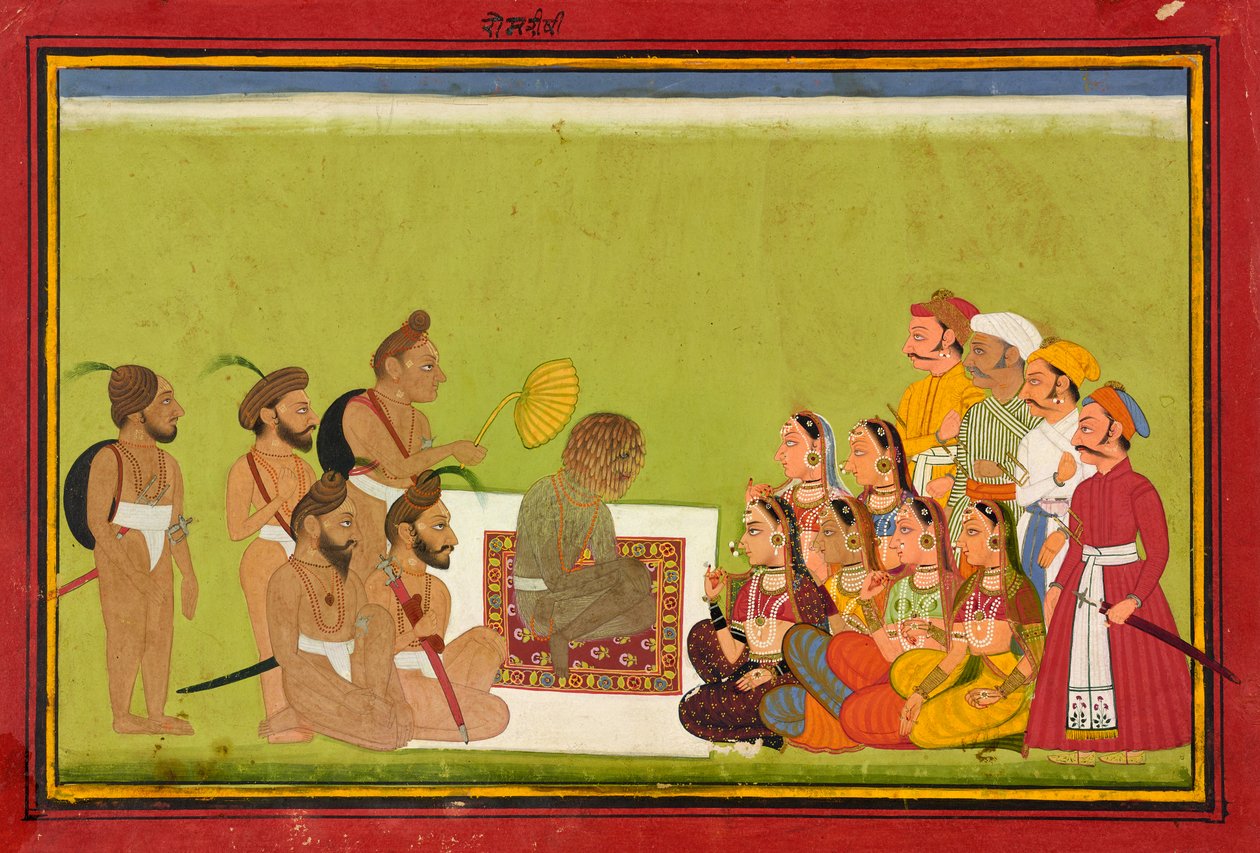 Uma audiência com Rom Rishi, c.1700-1725 de Indian School