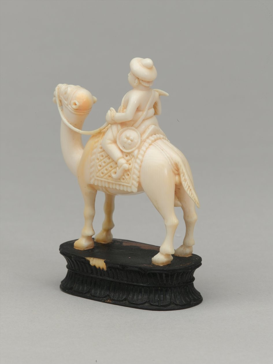 Cavaleiro negro, peça de xadrez, Índia, 1820 cerca de Indian School