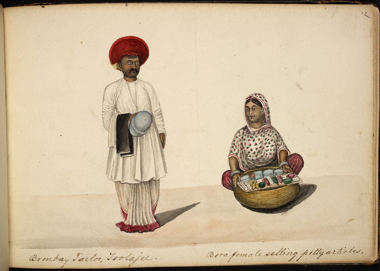 Alfaiate de Bombaim; Bohori vendedora de mulheres de Indian School