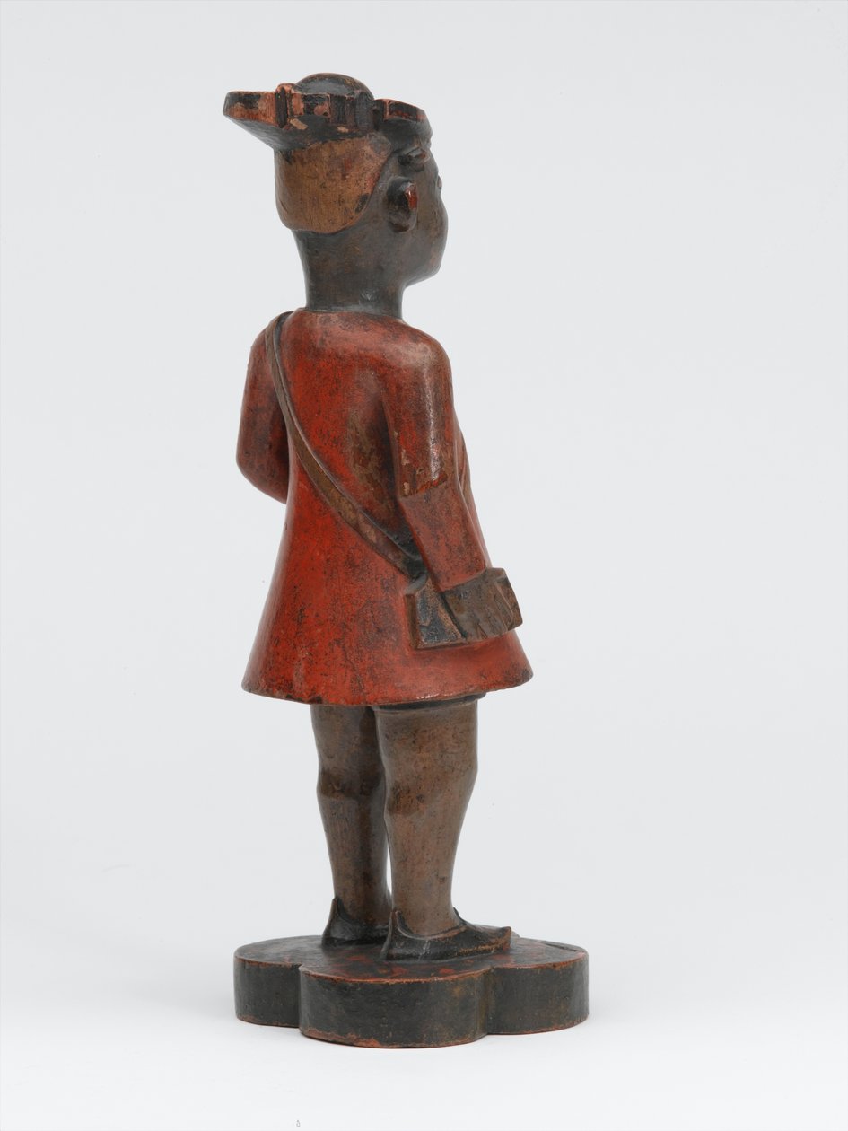Figura da escola da Companhia de madeira entalhada de um sipaio do Exército de Madras, 1785 por volta de de Indian School