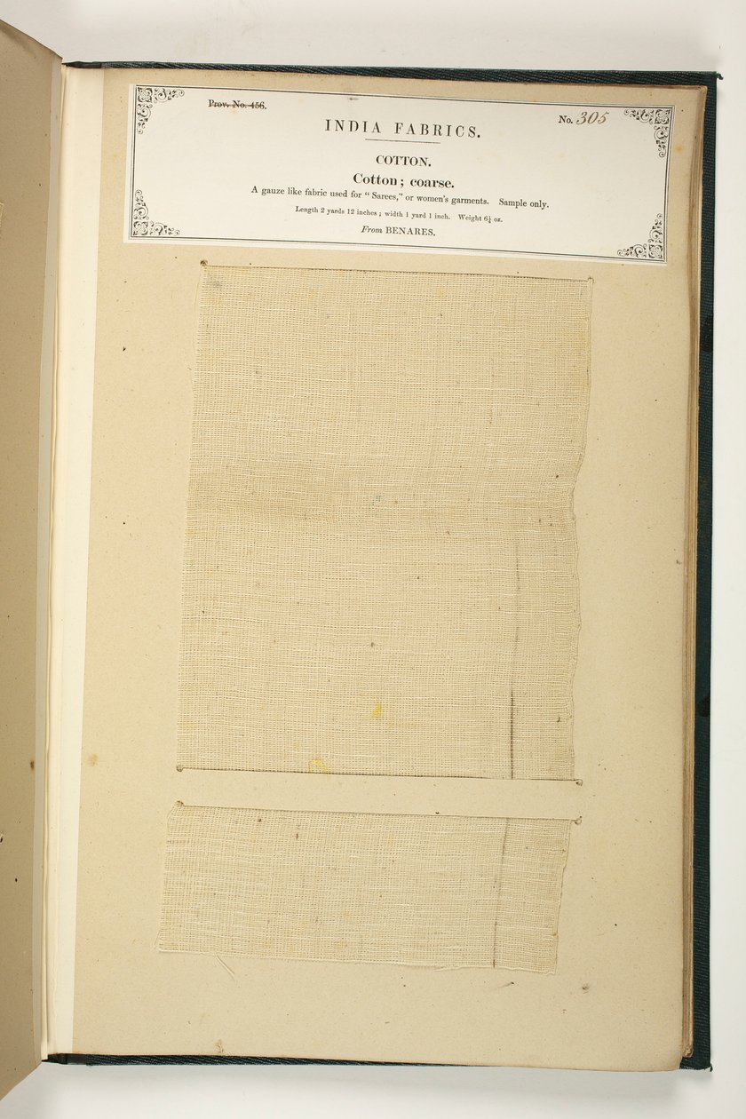 Algodão Grosso, Benares, da Coleção dos Fabricantes Têxteis da Índia, de John Forbes Watson, publicado em 1866 de Indian School