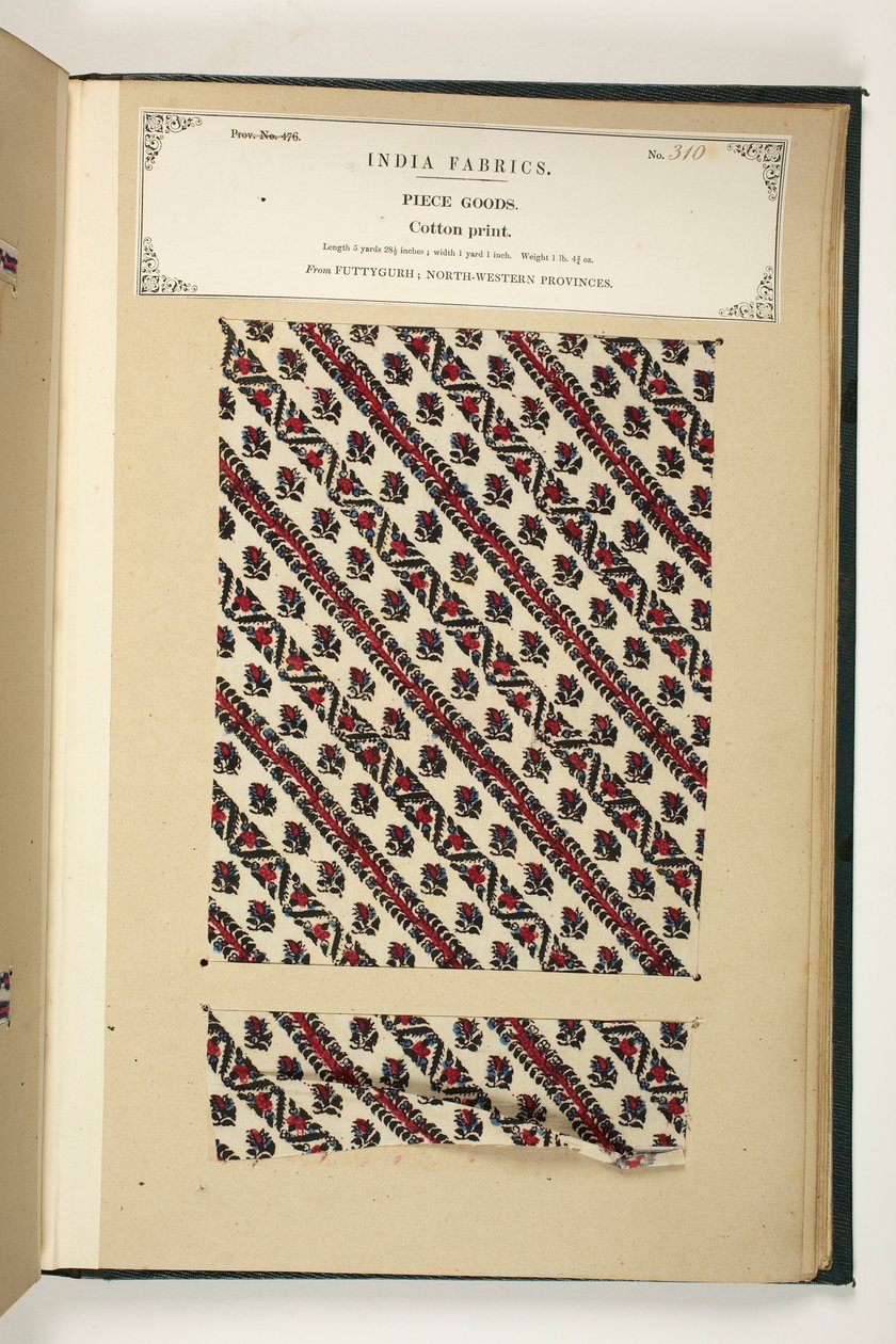 Cotton Print, Fatehgarh, Uttar Pradesh, Índia, Piece Goods, No. 310 da 