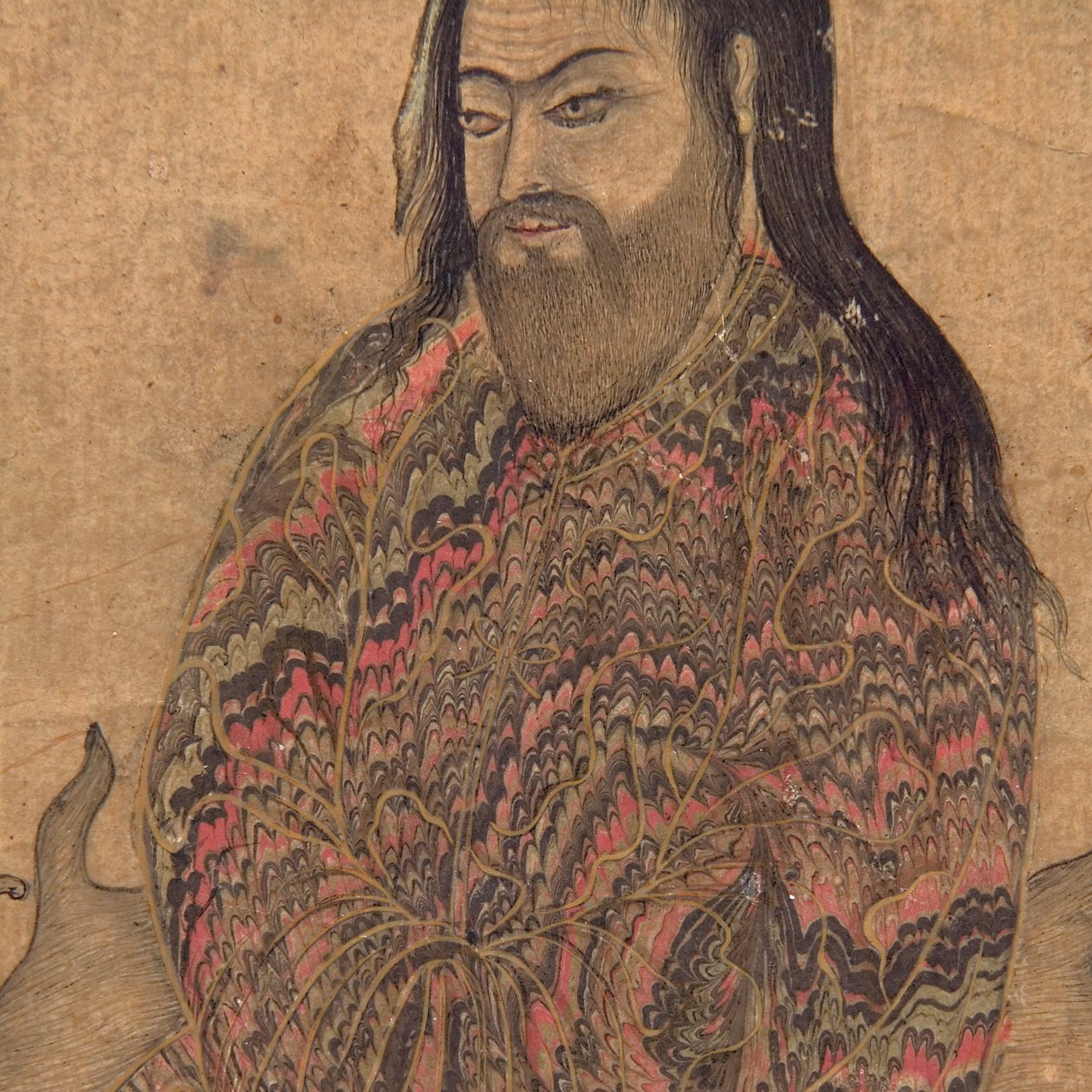 Detalhe de A Dervish, Sentado em Contemplação, c.1650 (wc opaca e ouro sobre papel) de Indian School