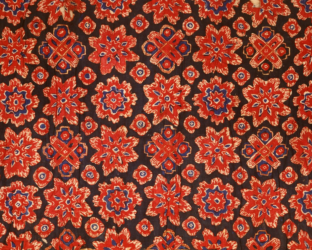 Tecido com um antigo design tailandês (algodão estampado) de Indian School