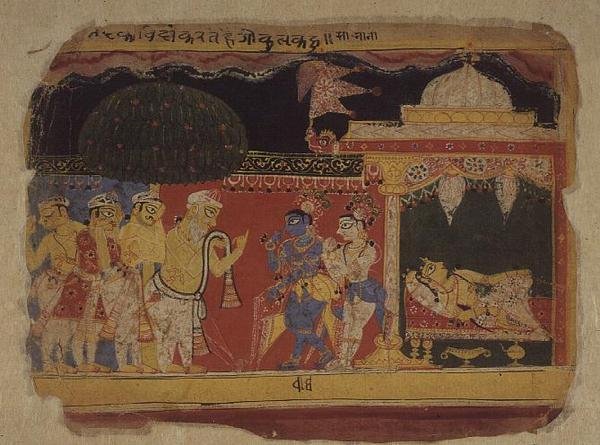 Folio. Nanda despede-se de Krishna e Balarama, de 