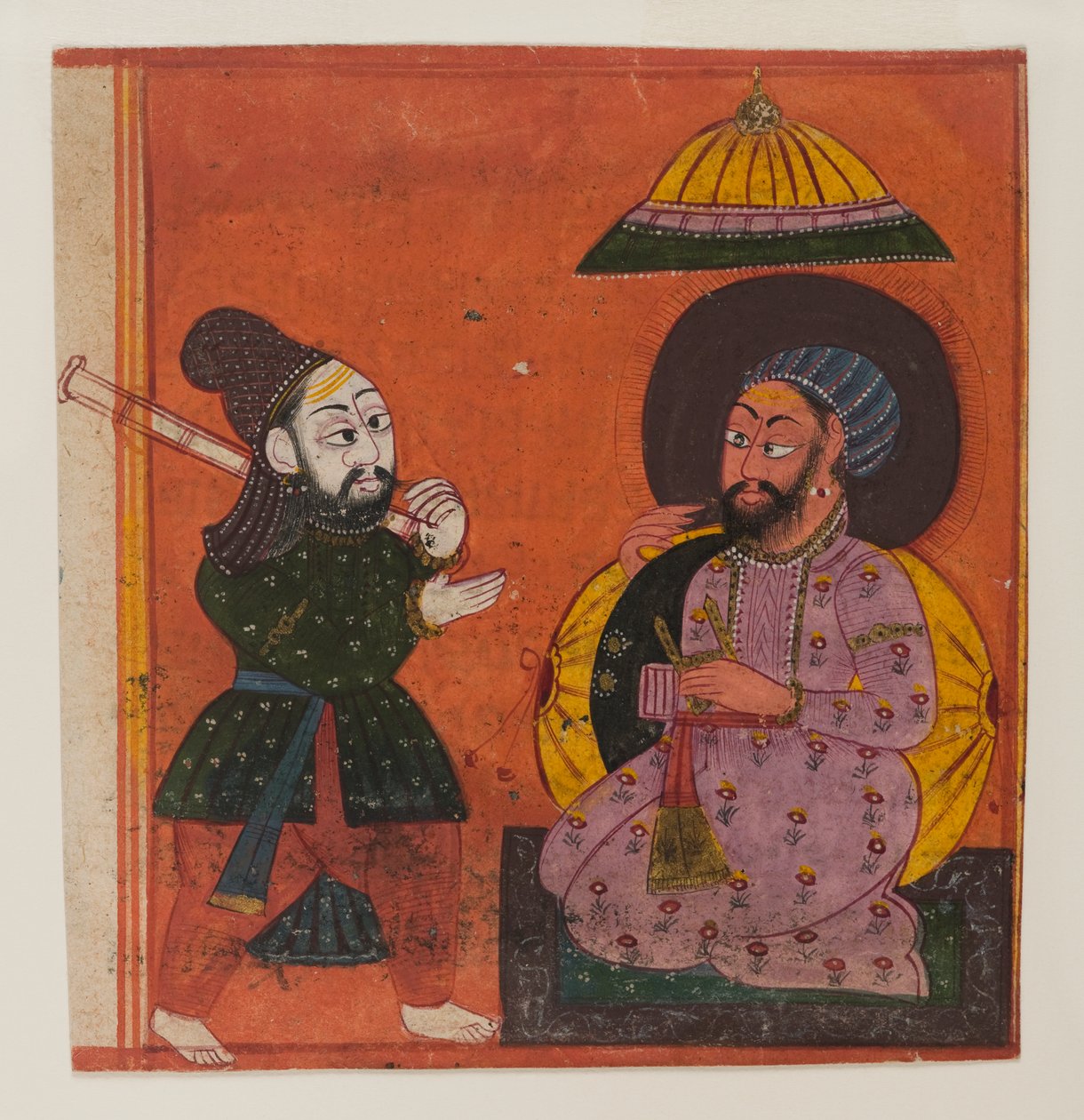 Fragmento de uma Página de uma Série Markandeya Purana, c.1625 (wc opaco e ouro sobre papel) de Indian School