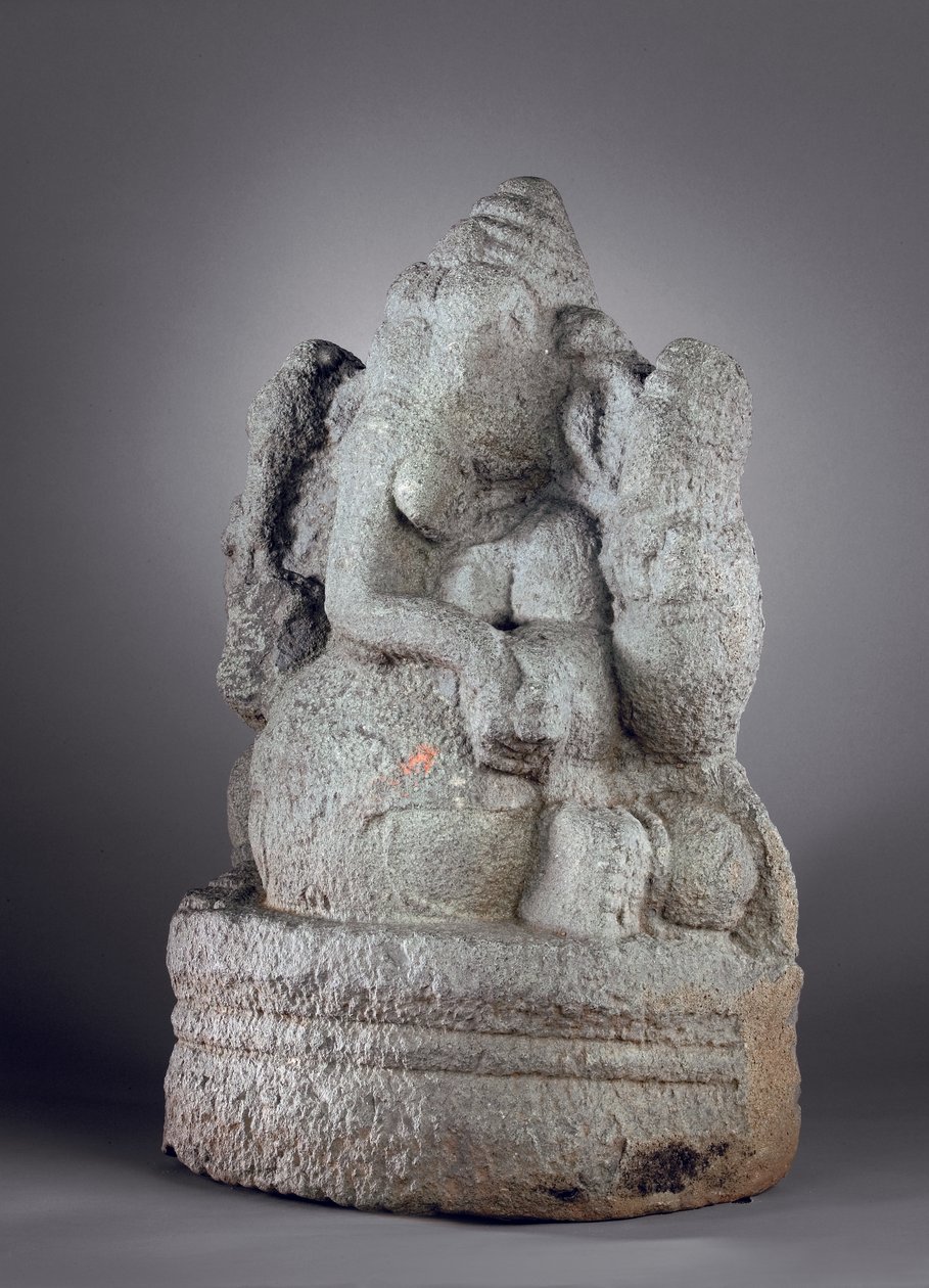 Ganesha, do século XII ao XIII (granito) de Indian School
