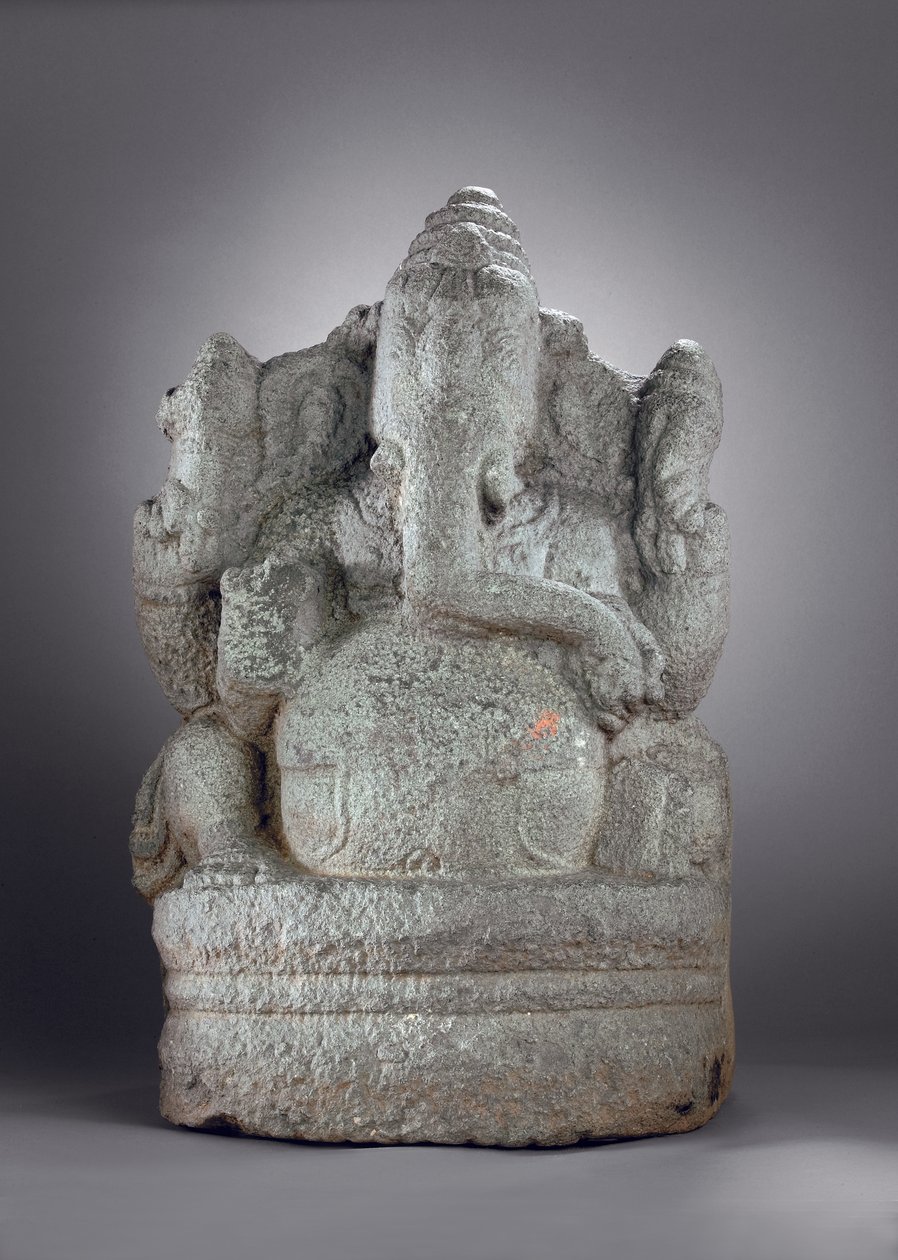Ganesha, do século XII ao XIII (granito) de Indian School