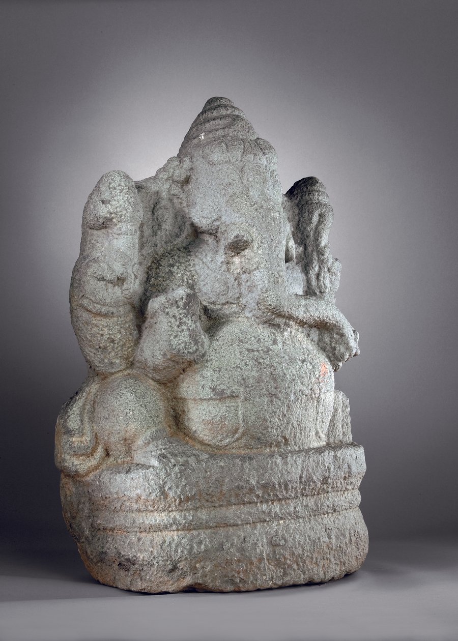 Ganesha, do século XII ao XIII (granito) de Indian School
