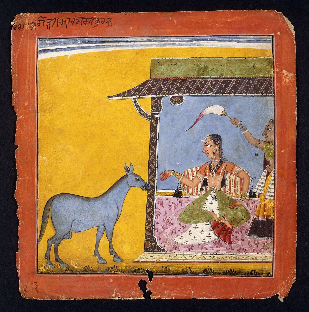 Gaudi Ragini, esposa de Sri Raga, c.1690-5 de Indian School