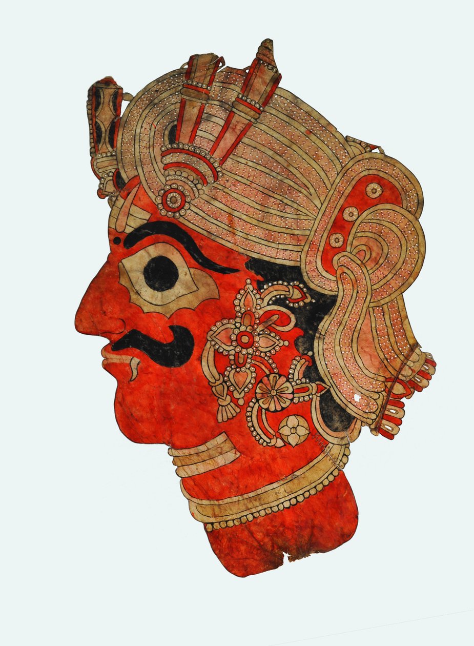 Fantoche de sombra gigante de Karnataka (couro) de Indian School